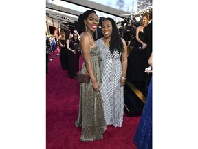 Kaia Burke, left, and Tarana Burke arrive at the Oscars on Sunday, March 4, 2018, at the Dolby Theatre in Los Angeles.