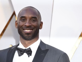 Kobe Bryant arrives at the Oscars on Sunday, March 4, 2018, at the Dolby Theatre in Los Angeles.