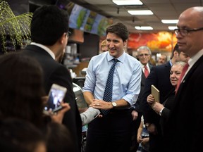 Prime Minister Justin Trudeau visits Parsian Fine Foods in Thornhill, Ont. on Wednesday, March 21, 2018.
