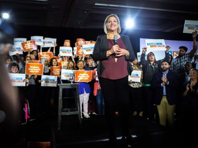 Ontario NDP leader Andrea Horwath makes a campaign announcement in Toronto on Saturday, March 17, 2018.