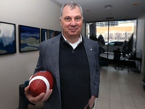 Canadian Football League commissioner Randy Ambrosie poses for a portrait at the Delta Hotel in Winnipeg on March 20, 2018.