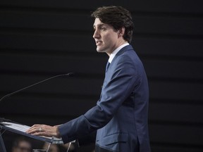 Prime Minister Justin Trudeau speaks at the Rotman Initiative in Business International Women's Day event in Toronto on Wednesday March 7, 2018.