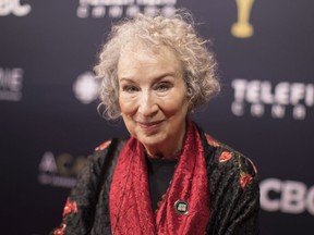 Margaret Atwood arrives on the red carpet at the Canadian Screen Awards in Toronto on Sunday, March 11, 2018.