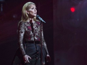 Celine Dion performs in memory and honour of her late husband Rene Angelil at the Gala Adisq awards ceremony in Montreal, Sunday, October 30, 2016. Dion has cancelled a string of shows between March 27 and April 18 due to a hearing condition called Patulous Eustachian tube that she says will require a "minimally invasive surgical procedure."