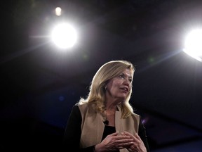 The new leader of Ontario's Progressive Conservative party is no longer being challenged by his main rival, who refused to concede for nearly a day. Ontario PC Party leadership candidate Christine Elliot participates in a question-and-answer session at the Manning Networking Conference in Ottawa on Saturday, Feb. 10, 2018.