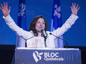 Martine Ouellet has agreed to have a confidence vote on her Bloc Quebecois leadership brought forward. Newly acclaimed Bloc Quebecois leader Martine Ouellet salutes supporters during a rally Saturday, March 18, 2017 in Montreal.