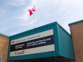 The Public Service Pay Centre is shown in Miramichi, N.B., on Wednesday, July 27, 2016. The ever-rising backlog of problems created by the federal government's troubled Phoenix pay system may have been halted, according to figures released Friday.