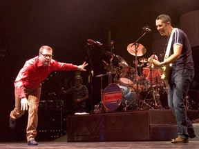 The rock group Barenaked Ladies performs at the Fleet Center in Boston, Tuesday, March 2, 2004. The Barenaked Ladies with Steven Page will be among the performers at this year's Juno Awards. As previously announced, the band will be inducted into the Canadian Music Hall of Fame at the show, which will air on CBC from Vancouver on March 25.THE CANADIAN PRESS/AP, Robert E. Klein