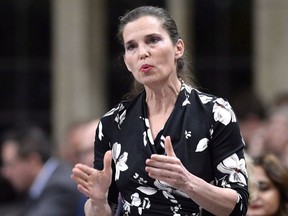 Minister of Science, Sport and Persons with Disabilities Kirsty Duncan rises during Question Period in the House of Commons on Parliament Hill in Ottawa on Monday, Feb. 26, 2018. A week before Canada Day, Science Minister Duncan hung out the "we're hiring" sign and dangled grants of up to $1 million to try and lure some of the best and brightest international researchers to come do their work in Canada.THE CANADIAN PRESS/Justin Tang