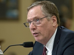 U.S. Trade Representative Amb. Robert Lighthizer testifies on trade policy before the House Ways and Means Committee on Capitol Hill, Wednesday, March 21, 2018, in Washington.