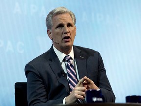 House Majority Leader Kevin McCarthy, R-Calif., speaks at the 2018 American Israel Public Affairs Committee (AIPAC) policy conference, at Washington Convention Center, Monday, March 5, 2018, in Washington.