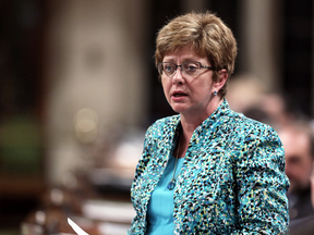 Diane Finley in June 2015, when she was Public Works Minister in the Harper government.