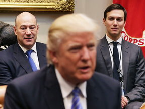 Trump appointees Gary Cohn, left, and Jared Kushner, right, were not in the same category.