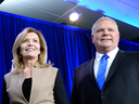 Christine Elliott and Doug Ford were smiling after the Ontario PC leadership debate on Feb. 28, but their relationship appears to be turning icy.