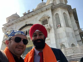 Raj Grewal pictured with Yusuf Yenilmez, CEO of Zgemi Inc., for whom Grewal helped secure an invitation to attend events in India, during the prime minister's trip.