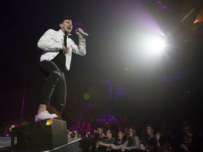 Hedley lead singer Jacob Hoggard performs during the band's final concert of their current tour in Kelowna, B.C. on Friday, March 23, 2018. Hoggard has denied ever engaging in non-consensual sexual behaviour, but he admits he has behaved in a way that objectifies women.