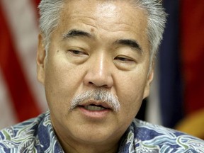 FILE - In this Jan. 30, 2018 file photo, Hawaii Gov. David Ige speaks during a news conference about the state's mistaken missile report in Honolulu. Gov. Hawaii officials have repeatedly pointed to a low-level state employee and a breakdown in his agency's leadership as the main cause for a missile alert that left hundreds of thousands of islanders thinking they might die in a nuclear blast in January. But efforts to find out more about what other top officials did that day have been stymied at the highest levels of state government.