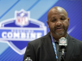 Cleveland Browns head coach Hue Jackson speaks during a press conference at the NFL Combine in Indianapolis, Wednesday, Feb. 28, 2018.