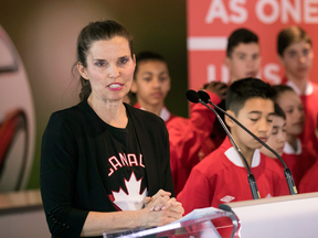 "We are behind this bid.": Federal Sports Minister Kirsty Duncan announces Canada's participation in a joint bid alongside Mexico and the U.S. to co-host the 2026 FIFA World Cup, on March 13, 2018.
