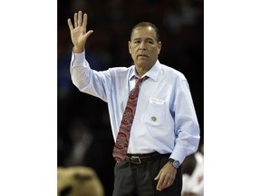 Houston head coach Kelvin Sampson calls a play during the first half of an NCAA men's college basketball tournament second-round game against Michigan, Saturday, March 17, 2018, in Wichita, Kan.