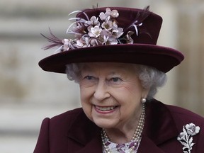 Britain's Queen Elizabeth leaves after attending the Commonwealth Service at Westminster Abbey in London, Monday, March 12, 2018. Organised by The Royal Commonwealth Society, the Commonwealth Service is the largest annual inter-faith gathering in the United Kingdom.