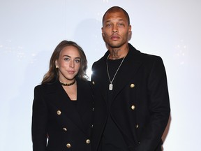 Chloe Green and Hot Felon at the Balmain Homme Menswear Fall/Winter 2018-2019 show as part of Paris Fashion Week on January 20, 2018 in Paris, France, because that is this man's life now.
