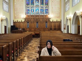 Saheeda Perveen Nadeem sits in the First Congregational Church, United Church of Christ, in downtown Kalamazoo, Mich., on Monday, March 12, 2018, the day she was scheduled for deportation by Immigration and Customs Enforcement. The church has offered sanctuary to the Pakistani who has lived in the U.S. for 13 years and who's 20-year-old son is protected under the Deferred Action for Childhood Arrivals program.