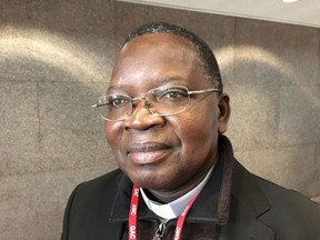 Congolese Archbishop Marcel Utembi poses in Ottawa on Wednesday, March 21, 2018. Congolese Archbishop Marcel Utembi couldn't help but notice where Canada had just decided to send its small contingent of peacekeepers. The decision to deploy 250 personnel, and six helicopters to the west African country of Mali had come just days before he and a delegation of Congolese clerics arrived at Global Affairs headquarters in Ottawa to talk about potential new foreign aid investments.