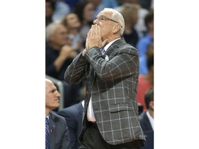 North Carolina head coach Roy Williams reacts to a call during the second half of a first-round game against Lipscomb in the NCAA men's college basketball tournament in Charlotte, N.C., Friday, March 16, 2018.