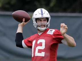 Indianapolis Colts coach Frank Reich said Tuesday, March 27, 2018, that Luck has begun to throw as part of the rehab for his surgically repaired shoulder. Luck missed the entire 2017 season because of the injury.