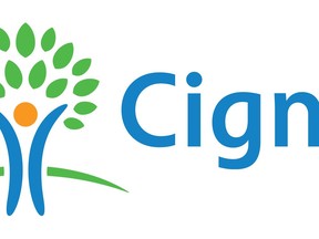 FILE- This undated file image provided by Cigna shows the Cigna logo. The insurer Cigna said Thursday, March 8, 2018, that it will spend $52 billion to buy Express Scripts, which administers prescription benefits for more than 80 million people. (Cigna via AP, File)