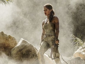 This image released by Warner Bros. Pictures shows Alicia Vikander in a scene from "Tomb Raider."