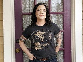 In this March 5, 2018, photo, country singer Ashley McBryde poses in Nashville, Tenn., to promote her her first major label album, "Girl Going Nowhere," coming out on March 30.