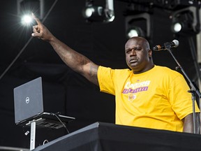 FILE - In this Sept. 15, 2017 file photo, Shaquille O'Neal, performing as DJ Diesel, appears at KAABOO 2017 in San Diego, Calif.  O'Neal will put his deejay skills on display at his private carnival-style event in Miami. O'Neal said that his new event concept called "Shaq's Fun House" will debut March 23 during Miami Music Week.