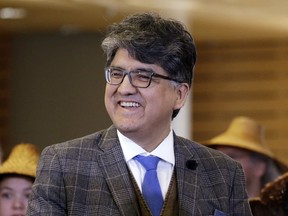 FILE - In this Oct. 10, 2016 file photo, author and filmmaker Sherman Alexie appears at a celebration of Indigenous Peoples' Day at Seattle's City Hall. The American Library Association tells The Associated Press that Alexie has declined the Carnegie Medal he received last month. He was given the $5,000 award for nonfiction for his memoir "You Don't Have To Say You Love Me." He has since faced multiple allegations of sexual harassment and issued a statement acknowledging wrongdoing.