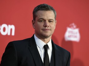 FILE - In this Oct. 22, 2017, file photo, Matt Damon arrives at a movie premier in Los Angeles. A publicist for Damon is batting down reports that the actor is moving to Australia with his family because he disagrees with President Donald Trump's policies.