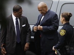 Bill Cosby arrives for a pretrial hearing in his sexual assault case, Thursday, March 29, 2018, at the Montgomery County Courthouse in Norristown, Pa.