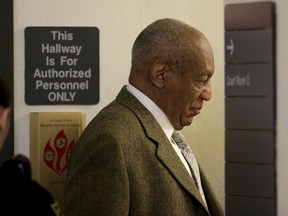 Actor and comedian Bill Cosby leaves the courtroom on a lunch break from a pretrial hearing at the Montgomery County Courthouse in Norristown, Pa., on Monday, March 5, 2018. Cosby's lawyers and prosecutors will argue over the number of his accusers allowed to testify at his sexual assault retrial.