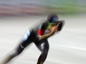 Miho Takagi of Japan competes during the women's 500 meters race at the World Championships Speedskating Allround in the Olympic stadium in Amsterdam, Netherlands, Friday, March 9, 2018.
