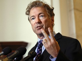 Sen. Rand Paul, R-Ky., speaks during a news conference on Capitol Hill in Washington.