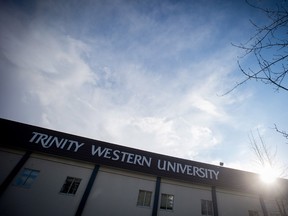 A building is seen at Trinity Western University in Langley, B.C., on Wednesday, February 22, 2017.