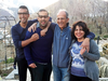 This undated photo shows the late Iranian-Canadian professor Kavous Seyed-Emami and his wife, Maryam Mombeini, and their two sons at an unidentified location in Iran.