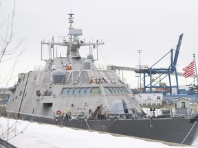 The USS Little Rock was commissioned in Buffalo, N.Y., on Dec. 16 but was trapped by ice at the Port of Montreal less than two weeks into its maiden voyage.