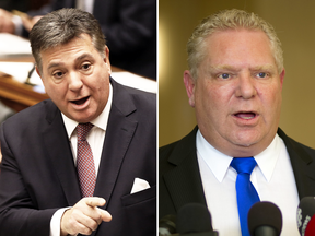 Ontario Minister of Finance Charles Sousa and PC leadership candidate Doug Ford.
