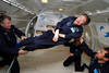 Physicist Stephen Hawking experiences zero gravity during a flight over the Atlantic Ocean on April 25, 2007. “It was amazing … I could have gone on and on,” Hawking said after.