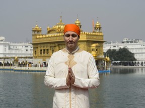 Prime Minister Justin Trudeau visits the Golden Temple in Amritsar, India, on Feb. 21, 2018.