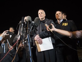 Austin Police Chief Brian Manley briefs the media, Wednesday, March 21, 2018, in Round Rock, Texas. The suspect in a spate of bombing attacks that have terrorized Austin over the past month blew himself up with an explosive device as authorities closed in, the police said early Wednesday.
