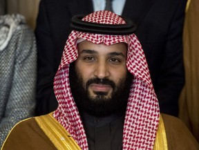 Mohammed bin Salman, Saudi Arabia's crown prince, sits for a photograph ahead of a meeting with Theresa May, U.K. prime minister, not pictured, inside number 10 Downing Street in London, U.K., on Wednesday, March 7, 2018.