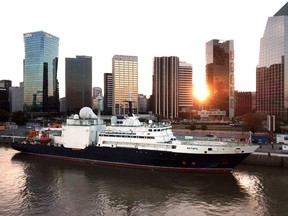 In this 2018 photo the Russian research vessel Yantar is shown docked in Buenos Aires, Argentina.