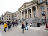Students on campus at the University of Ottawa.